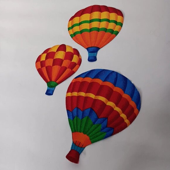 Hot Air Balloons And Kites Fabric Cutout 49 Pieces For Applique Crafting Rainbow - Picture 9 of 15
